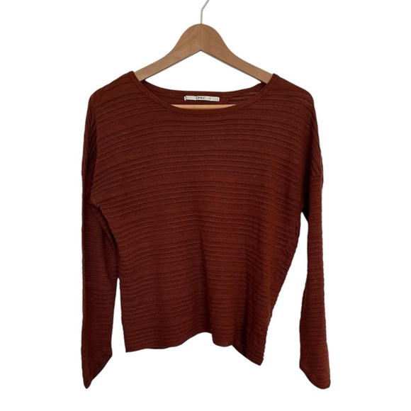 5/20$ Only Rust Ribbed Knit Top open back size small - Picture 1 of 6